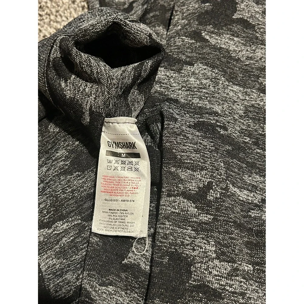 E11 Gymshark Camo Seamless Leggings‎ Women's Medium Gray Black Athletic Workout - Picture 4 of 5